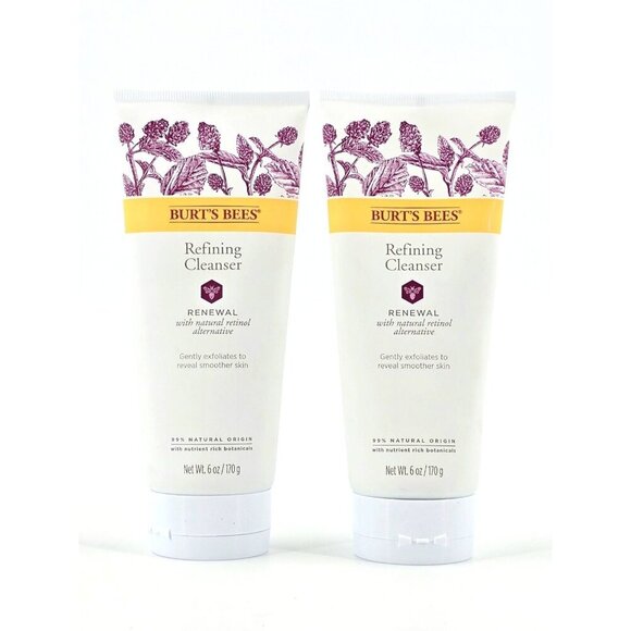 2 Pack Burt's Bees Refining Cleanser with RETINOL Alternative 6 Oz - Picture 1 of 6